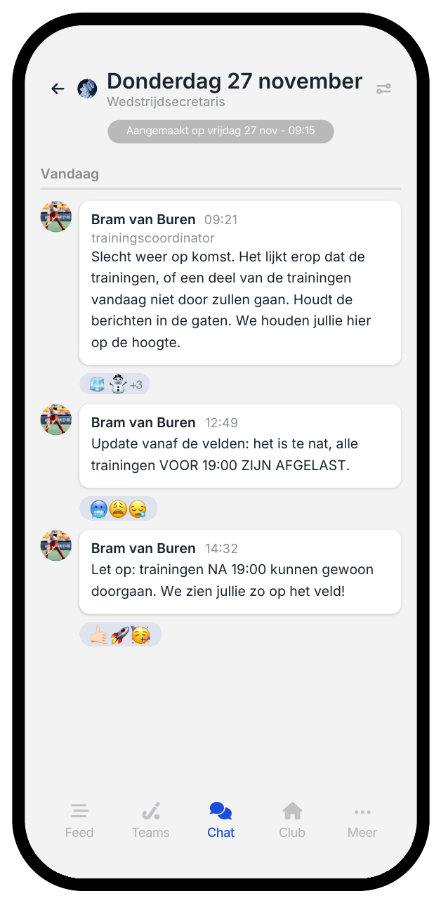 Voorbeeld afgelastingsgroep, donderdag 27 november