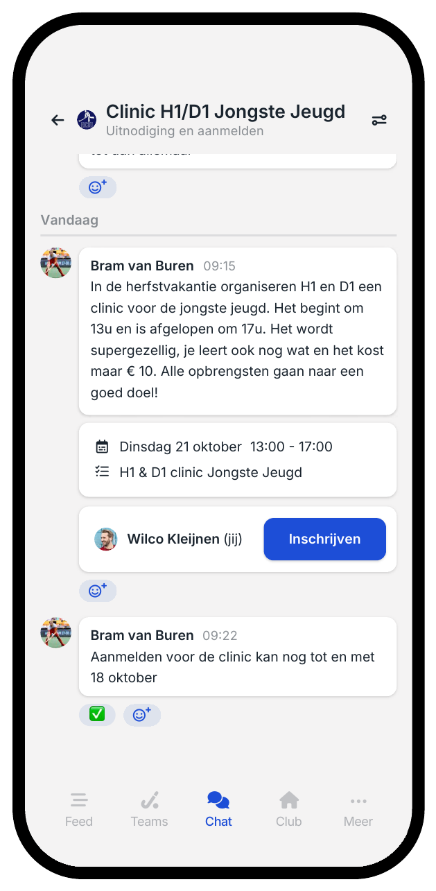 Uitnodiging clinic H1/D1 Jongste Jeugd, stap 1